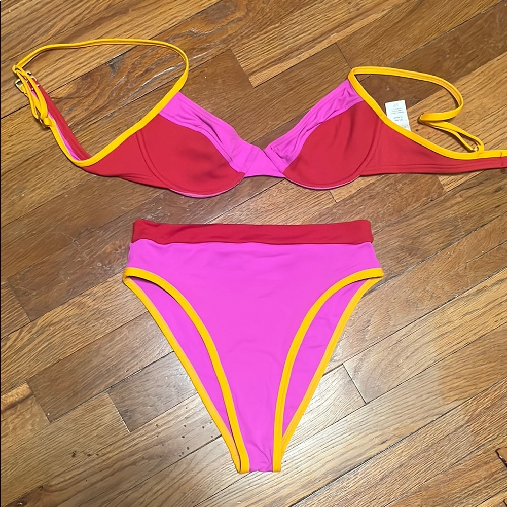 L*space Vibrant Pink and Red Bikini Set